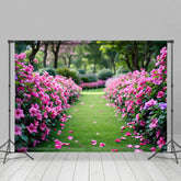 Aperturee - Aperturee Romantic Summer Lawn Flowers Wedding Photo Backdrop